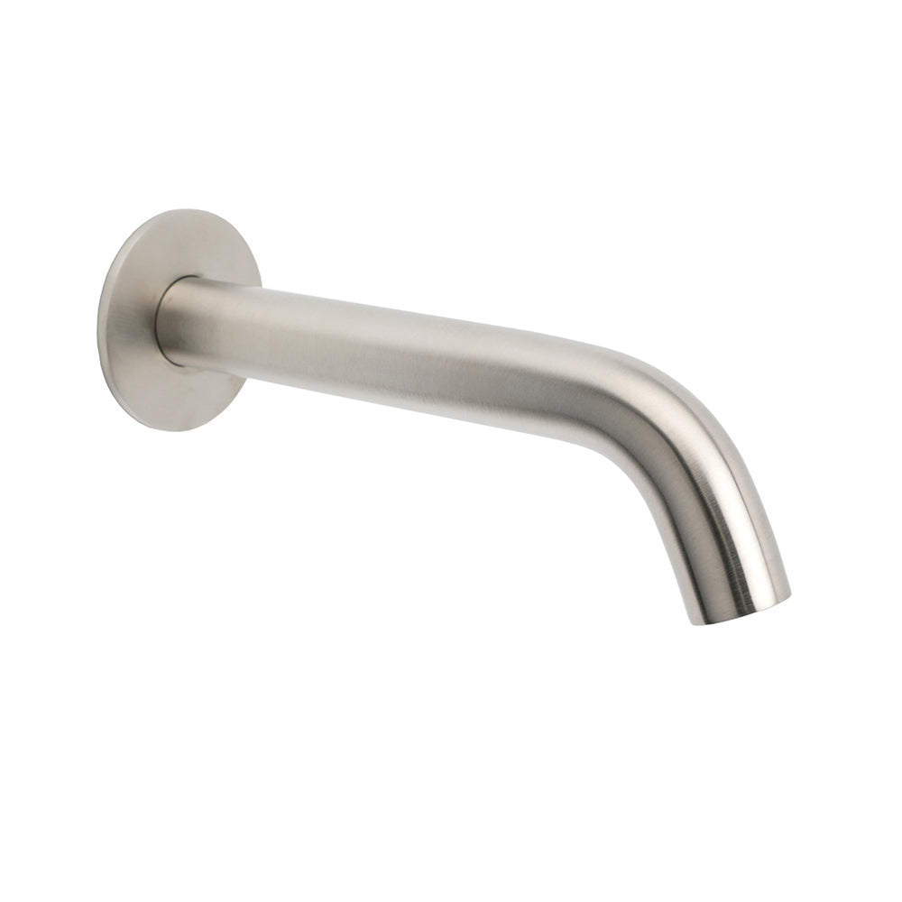 Brushed Nickel Round Curve Basin Bubble Faucet Water Outlet Bath Tub Wall Spout