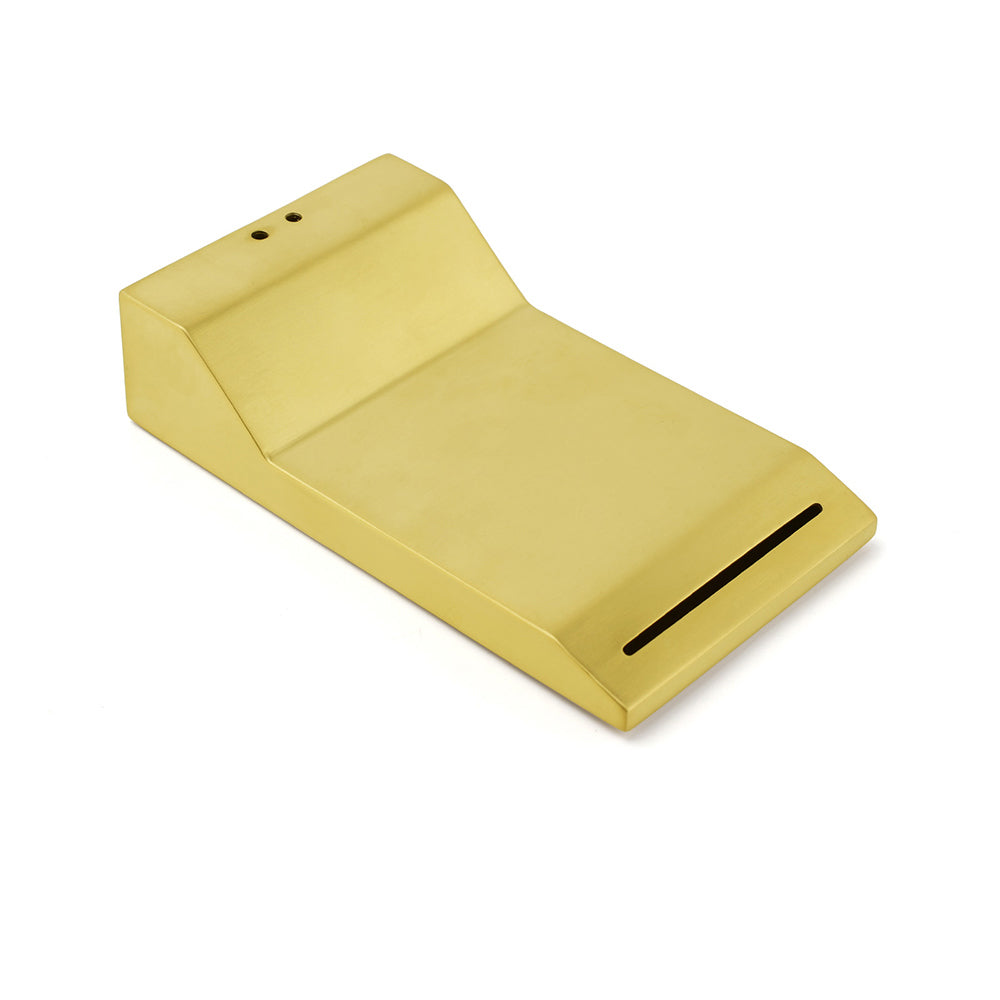 Brushed Gold Square Cubic Shower Bathtub Waterfall Spout Filler Outlet 1/2" End