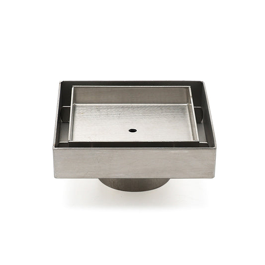 Stainless Steel 100mm Square Tile Insert Shower Grate Floor Drain 50mm Outlet