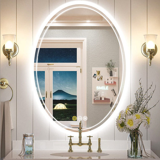 500x700mm LED Bathroom Mirror Oval Dimmable Anti-Fog