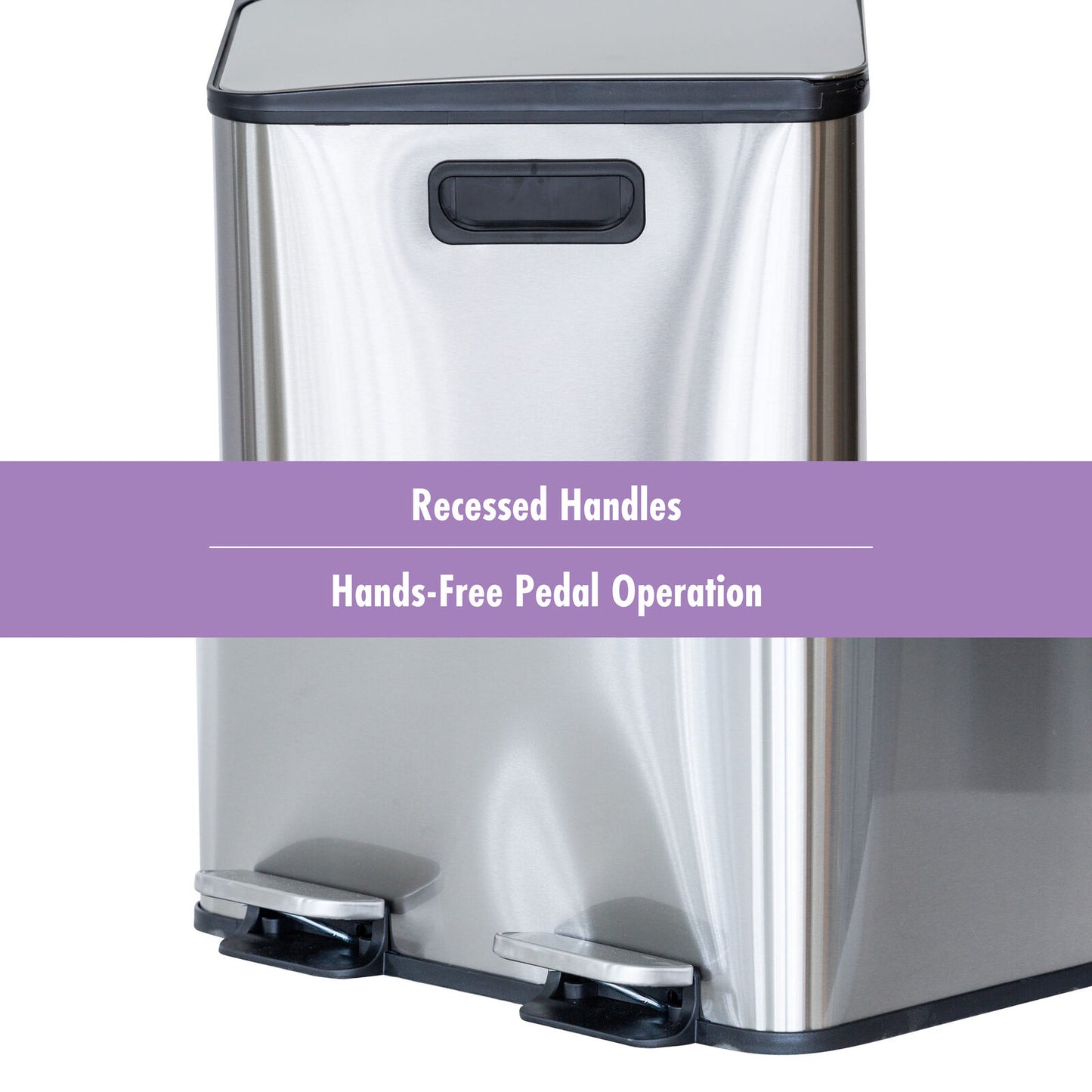 Stainless Steel Dual Compartment (30L each Section) Pedal Operation Rubbish Bin