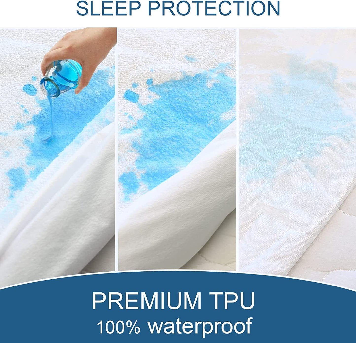 100% Terry Cotton Fitted Mattress Protector Waterproof King