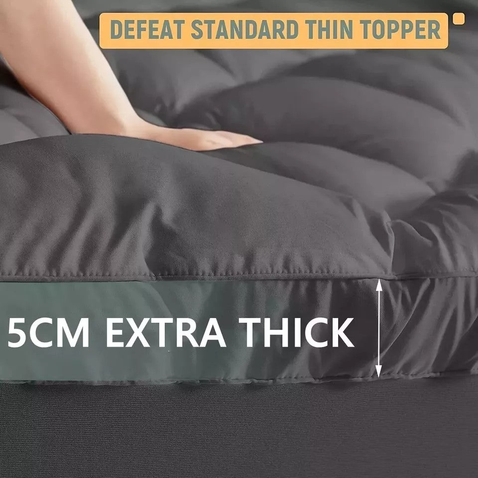5CM Bedding Luxury Pillowtop Mattress Topper Mat Pad Antibacterial and dust mite-resistant Queen:153*203cm