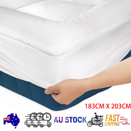 Luxury Mattress Topper Pillowtop Bedding Mat Pad Fitted Cover Underlay KING