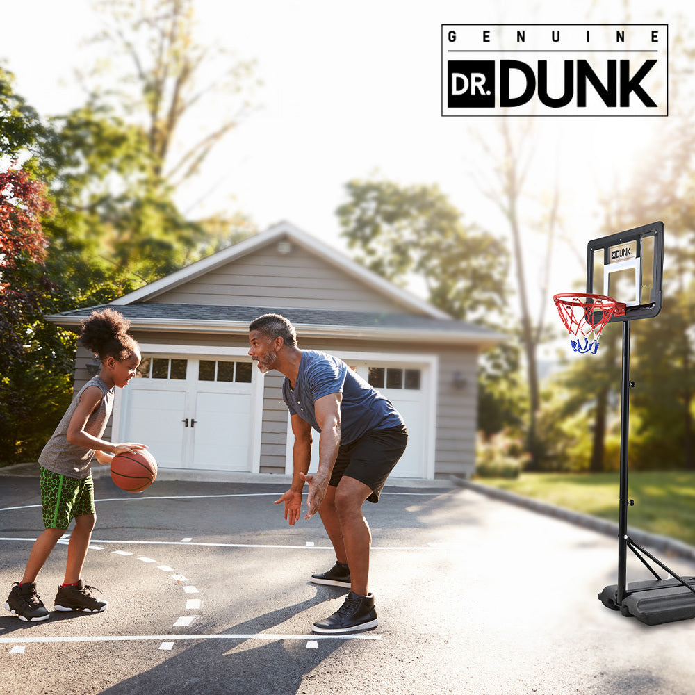 DR. DUNK Portable Kids Basketball Hoop Stand System, 1.15m to 1.60m Height Adjustable