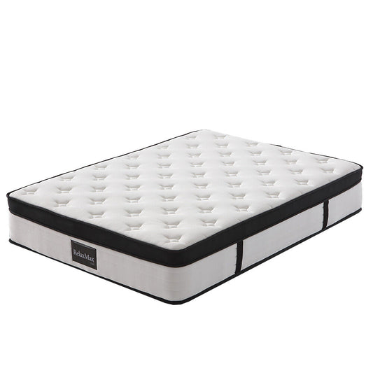 KINGSTON SLUMBER RelaxMax 31cm Double Mattress, Medium, Euro Top, 5-Zone, Pocket Spring, Knitted Fabric