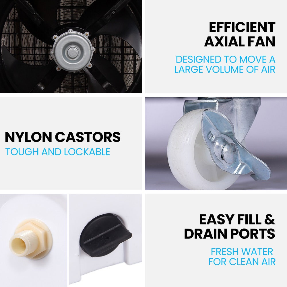 POLYCOOL 450W 80L Evaporative Air Cooler, Commercial Grade, Remote Control, Fan