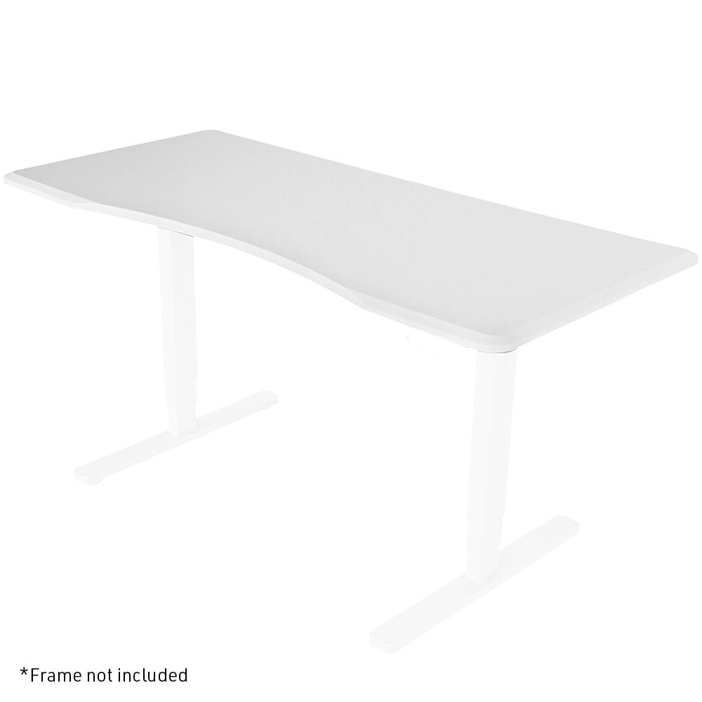 FORTIA 150x70cm Desktop, for a Height Adjustable Desk, Arched Front Design, Premium MDF, White