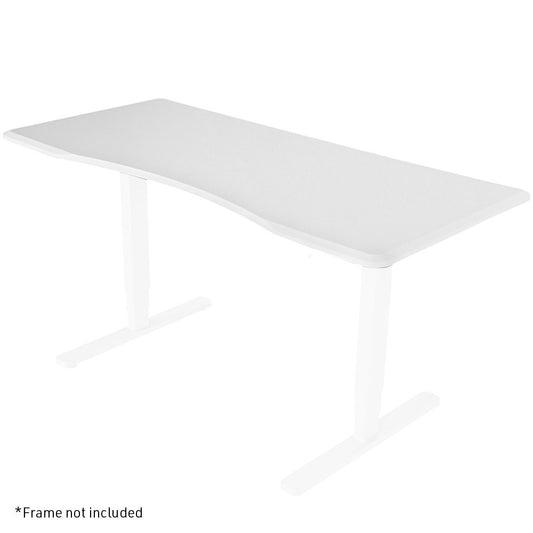 FORTIA 150x70cm Desktop, for a Height Adjustable Desk, Arched Front Design, Premium MDF, White
