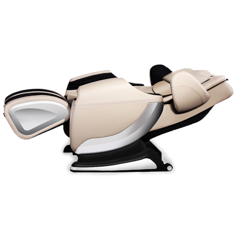 FORTIA Zero Gravity Recline Full-Body Massage Chair, with Back and Foot Rollers, Squeezing Air Pressure for Arms, Legs, plus Heat and Vibration functions, Cream