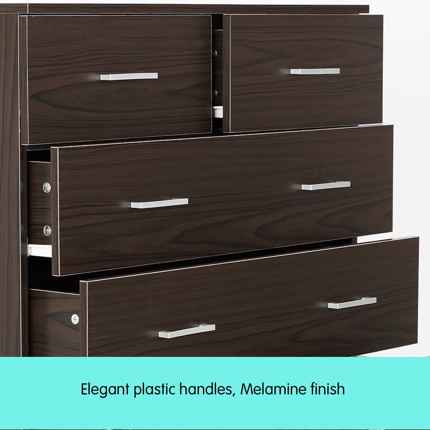 Sarantino Tallboy Dresser 6 Chest Of Drawers Cabinet Storage 85 x 39.5 x 105 in Brown
