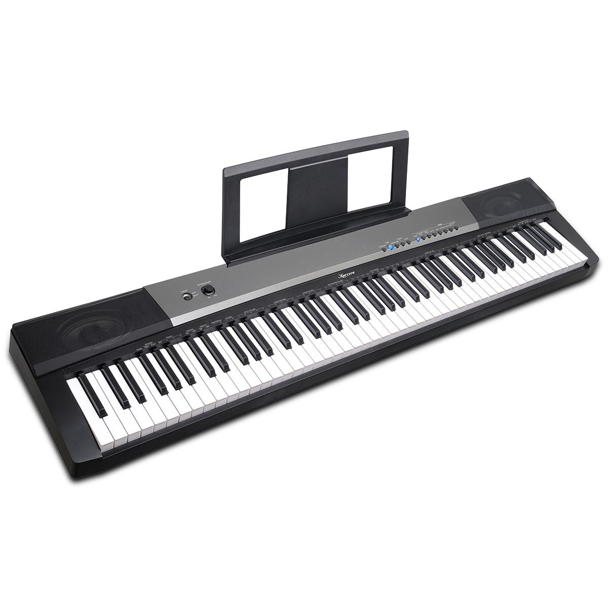 Karrera 88-Key Electronic Digital Keyboard Piano with Stand, Sheet Music Holder & 140 Timbres - Portable Black