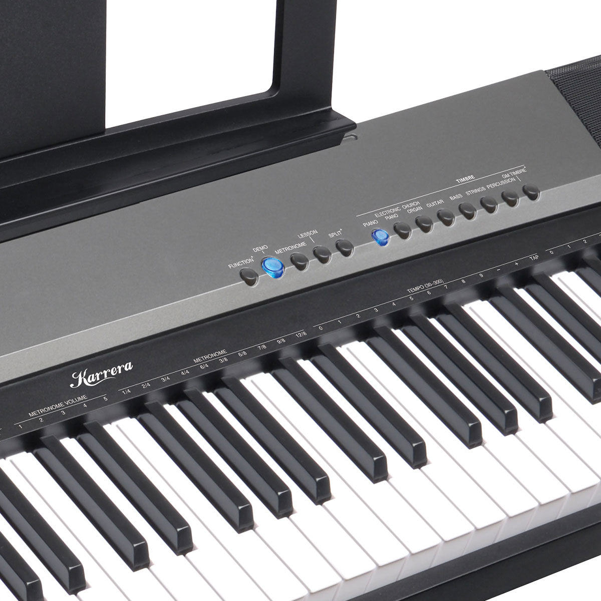 Karrera 88-Key Electronic Digital Keyboard Piano with Stand, Sheet Music Holder & 140 Timbres - Portable Black