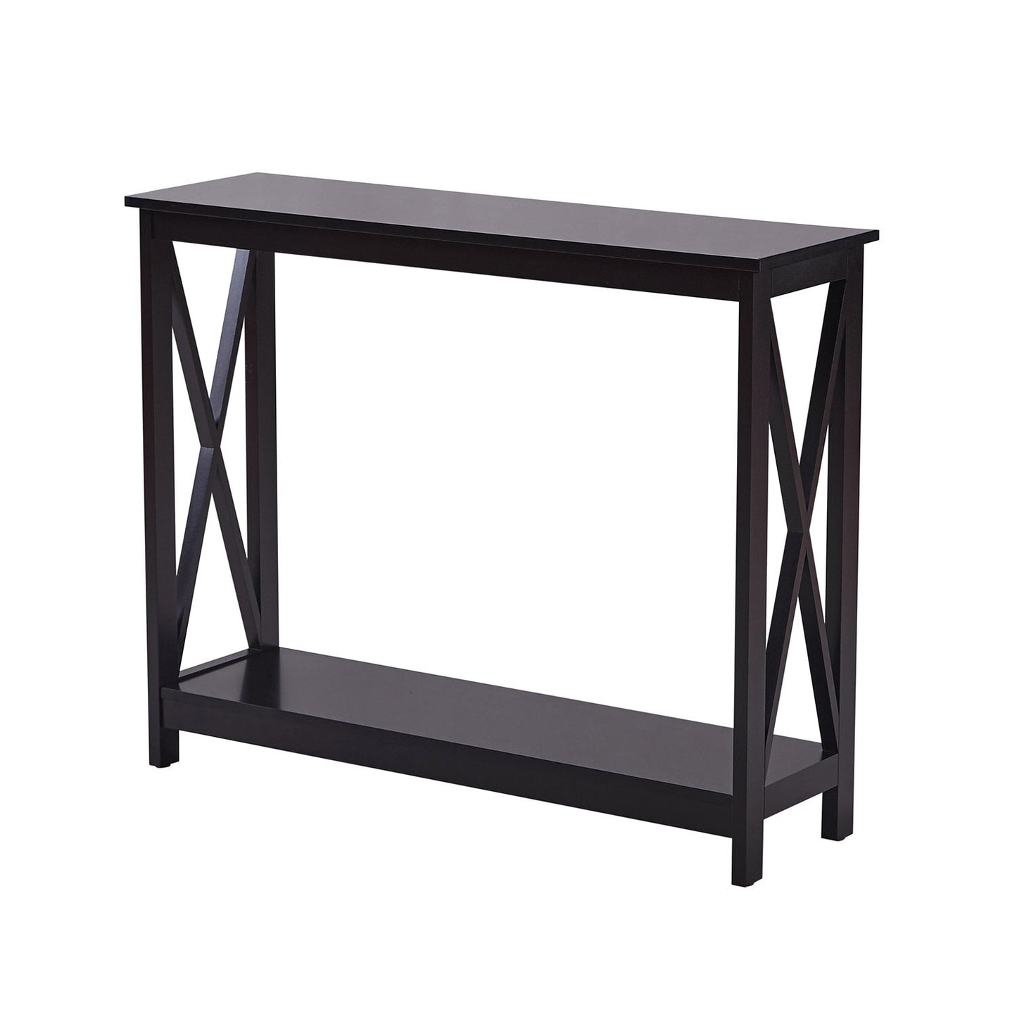 Sarantino Isla X-Frame Console Table in Black