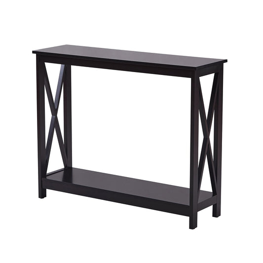 Sarantino Isla X-Frame Console Table in Black