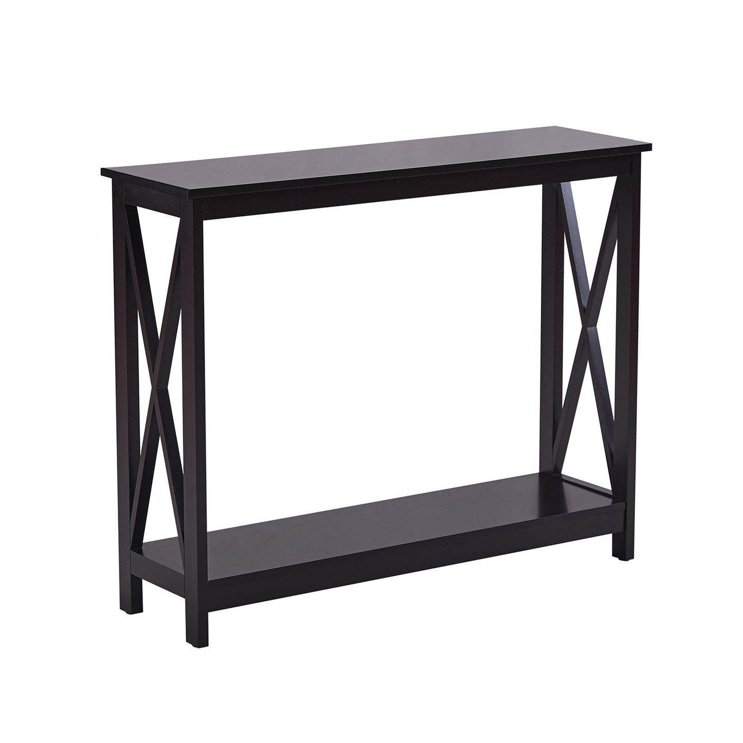 Sarantino Isla X-Frame Console Table in Black