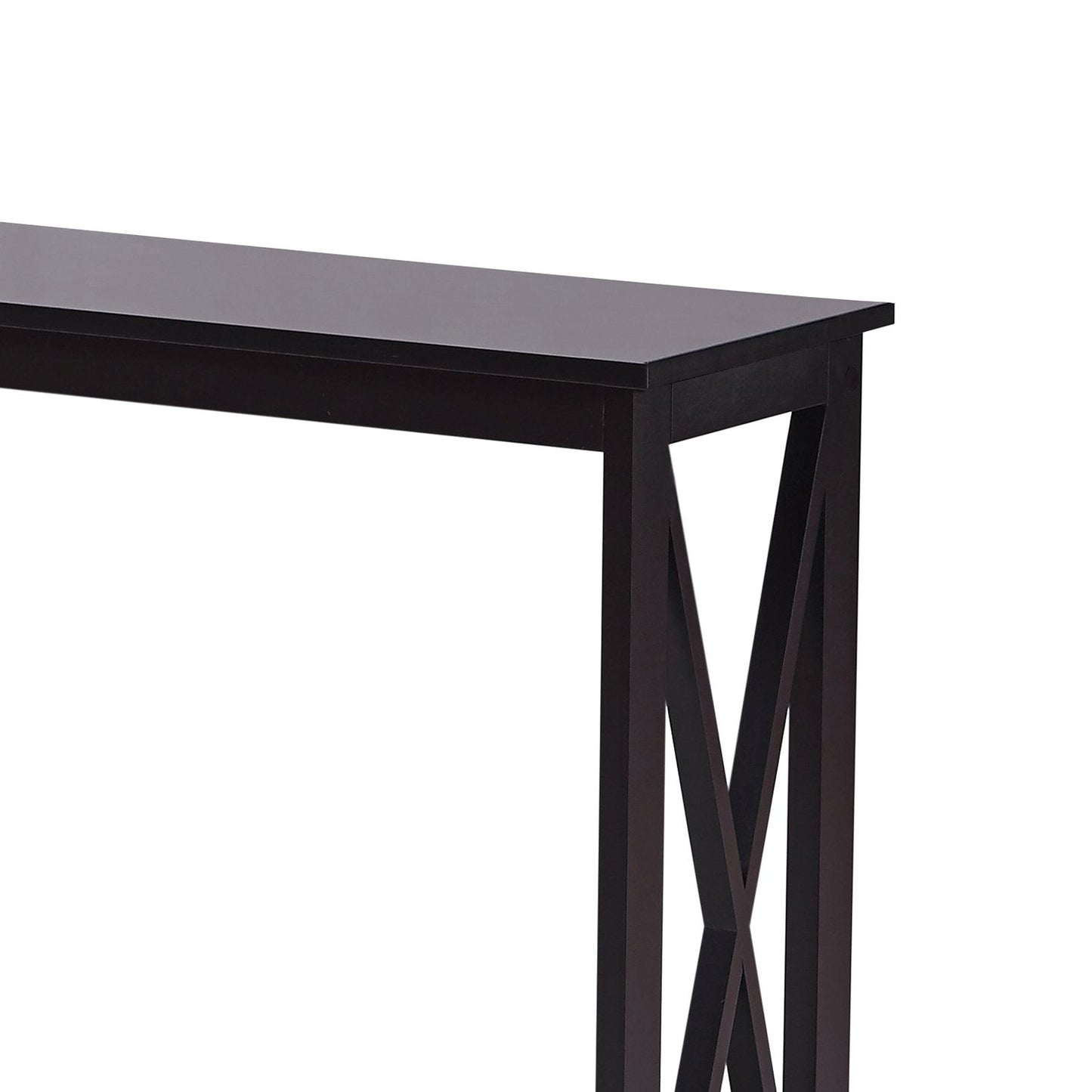 Sarantino Isla X-Frame Console Table in Black