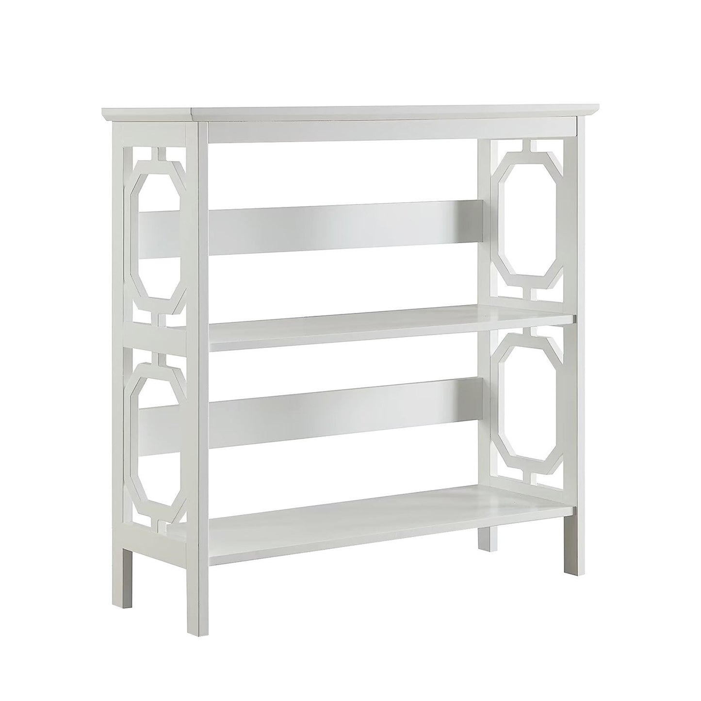 Sarantino Laurel 3-Tier Bookshelf Display Rack in White