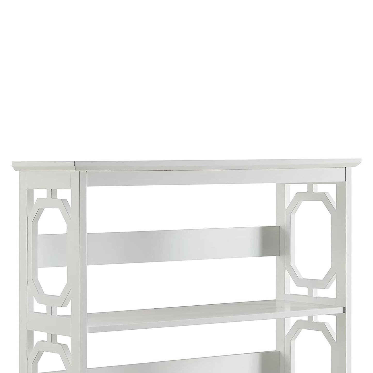 Sarantino Laurel 3-Tier Bookshelf Display Rack in White