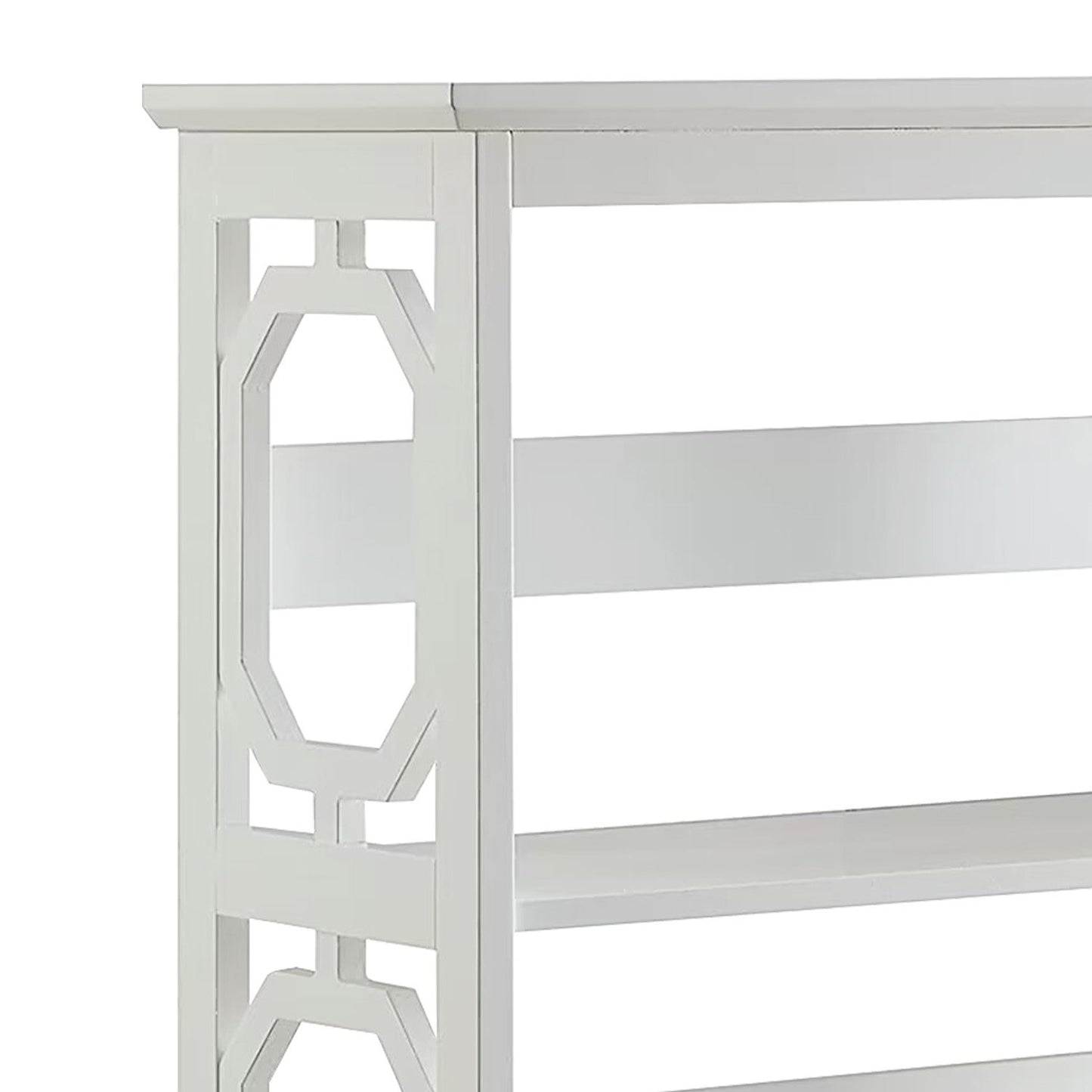 Sarantino Laurel 3-Tier Bookshelf Display Rack in White