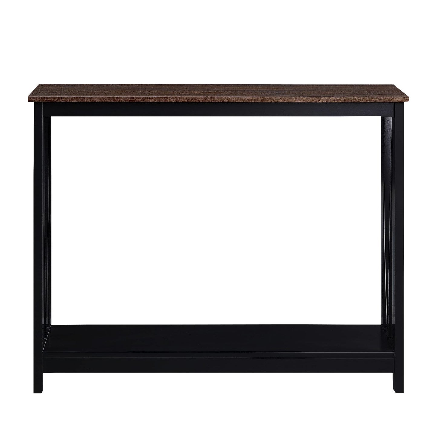 Sarantino Cielo 2-Tier Console Table Dark Walnut
