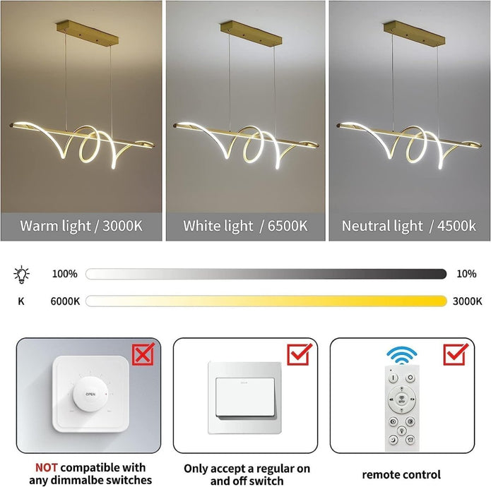 BAMDECOR A202 Modern LED Linear Pendant Lights with Dimmable LED  160cm