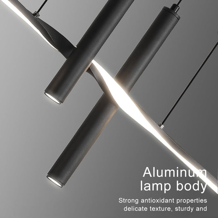 BAMDECOR A206 Modern Black Scandinavian Pendant Light Table Dining Room Living Room Pendant Lighting 1.5 Meters