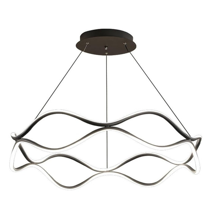 BAMDECOR A212/1 Black Modern Wavy Art Aluminum Light Fixture for Living Room Bedroom Indoor Decor