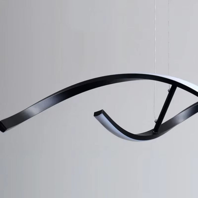 BAMDECOR A24122 Modern Minimalist Black Pendant Light Adjustable LED Chandelier for Dining Room and Bar