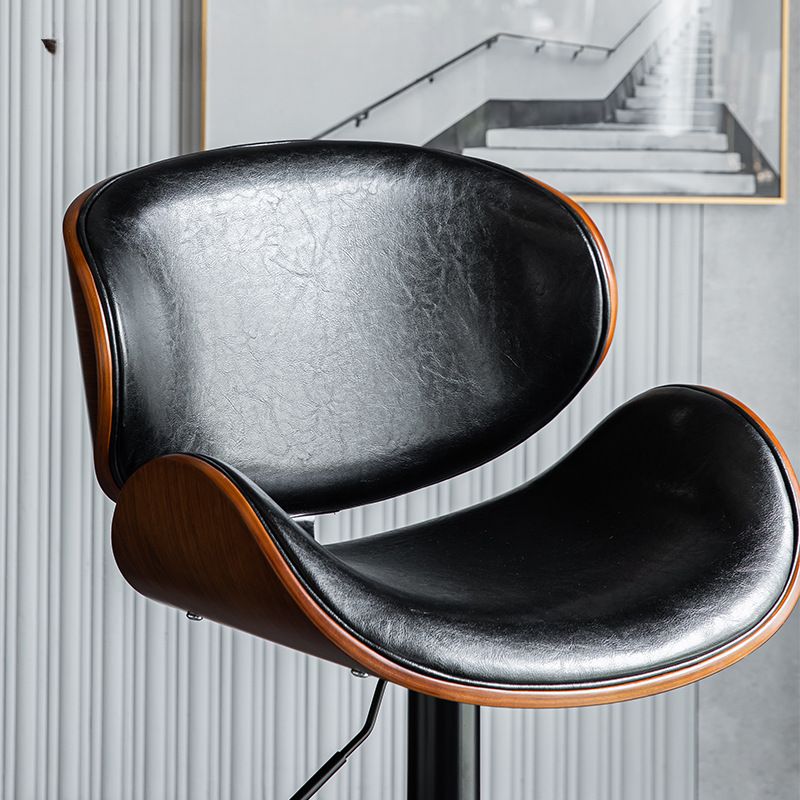 SERENITà European Black Modern Bar Stools Swivel Bar Stool Chair Counter Height Barstool with 360 Degree Swivel Seat