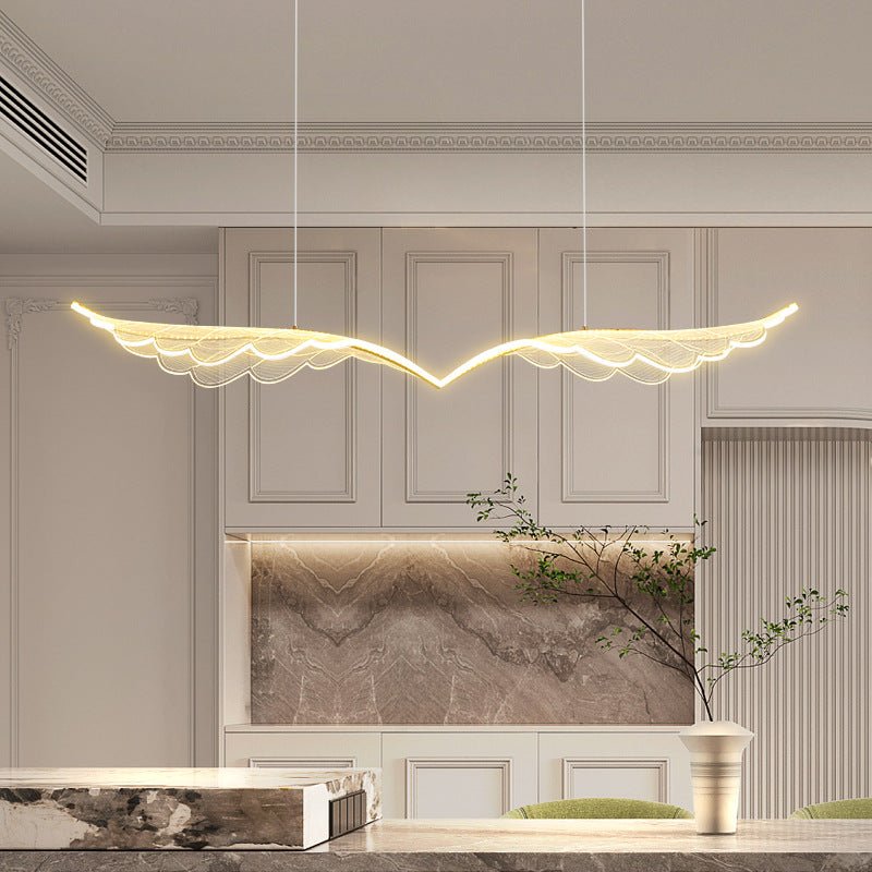 BAMDECOR 150cm Wing-Shaped LED Ceiling Light 3-Color Changeable Stepless Dimming High Light Transmission Board Modern Lighting Fixture