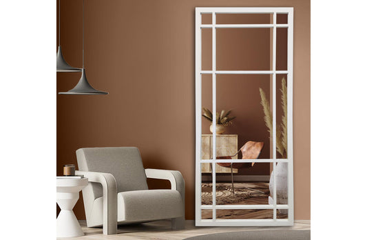 Window Style Mirror Full Length - White 80 CM x 180 CM