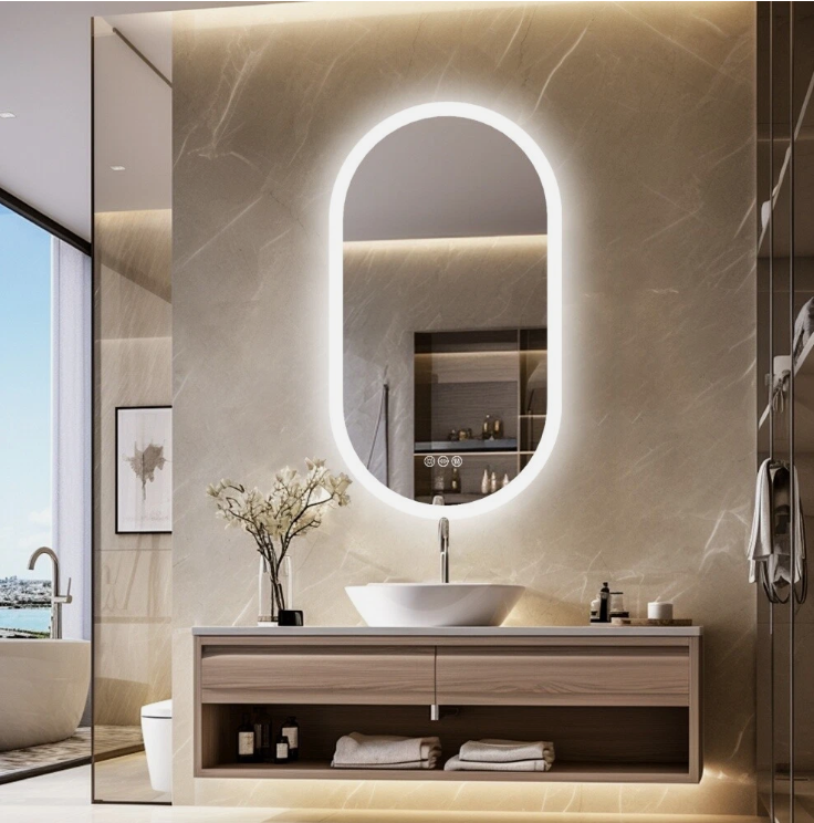 Interior Ave - 60 x 120cm Oval Frameless LED Bathroom Mirror