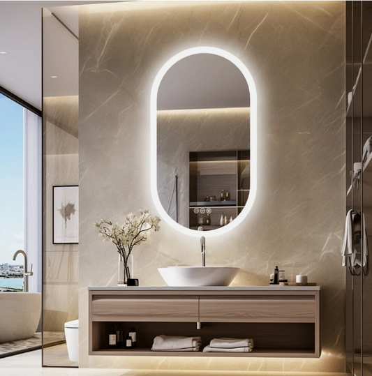 Interior Ave - 60 x 120cm Oval Frameless LED Bathroom Mirror