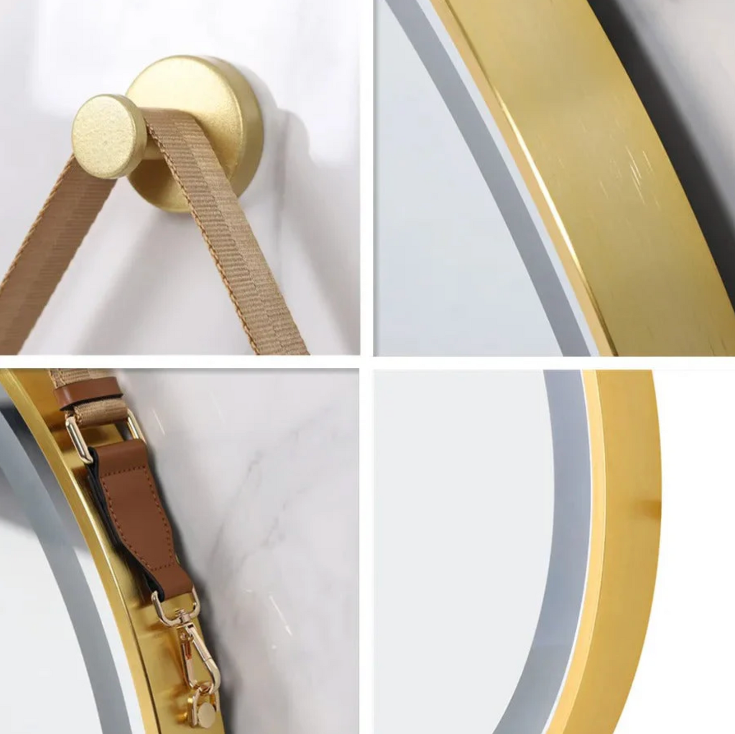 Interior Ave - 80cm Round Gold Hanging LED Bathroom Mirror