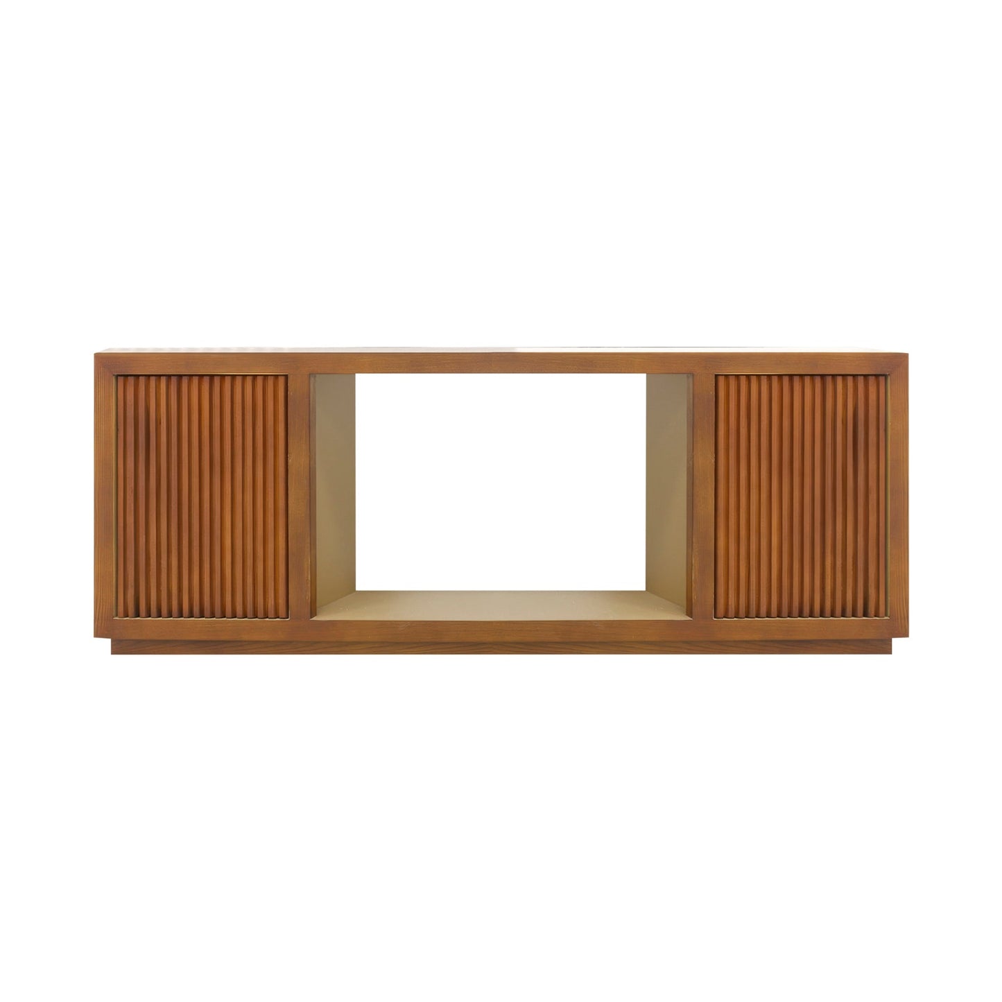 TV Cabinet MDF Brown Colour Two Sideboards Open Space
