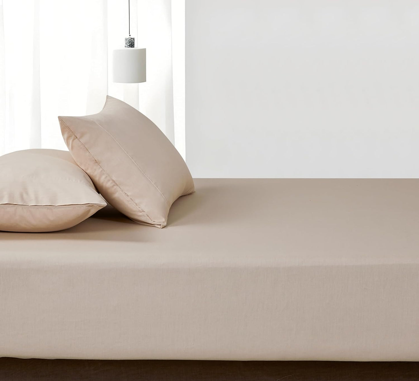 100% Vintage Washed Cotton Fitted Sheet Combo Set – 100% Natural Cotton, Ultra Soft & Breathable – Includes Fitted Sheet & Pillowcases – Machine Washable (Natural, King Single)