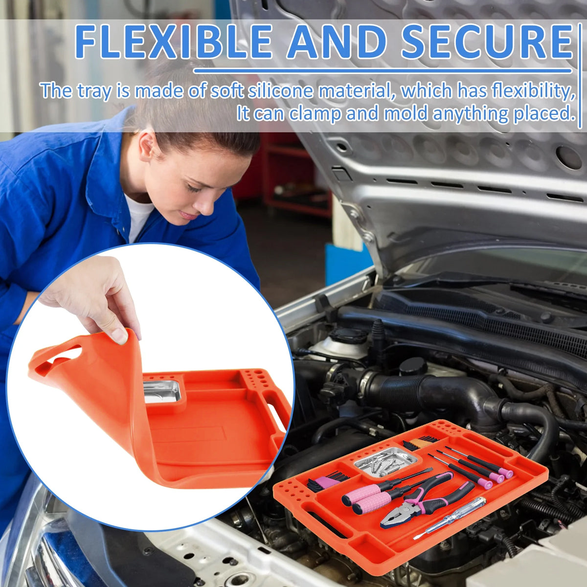 Silicone Tool Tray Silicone Tool Part Tray Organizer Workshop Garage Accessories