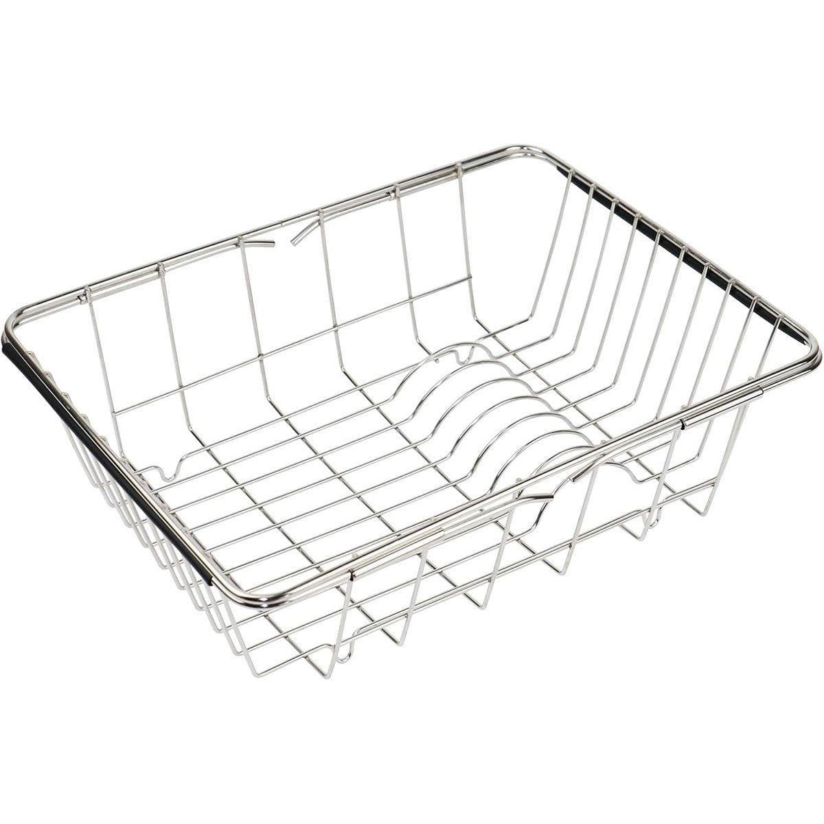 Stainless Steel Sink Draining Basket Telescopic Dish Rack Kitchen Storage Holder