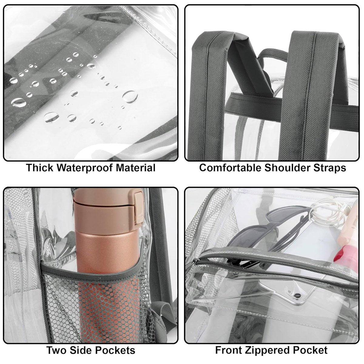 Waterproof Transparent Backpack Double Shoulder Large Capacity School Travel Bag