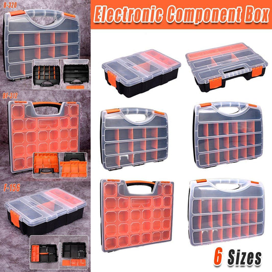 Clear Plastic Storage Box Multi Compartment Organizer for Small Parts Beads - F-156
