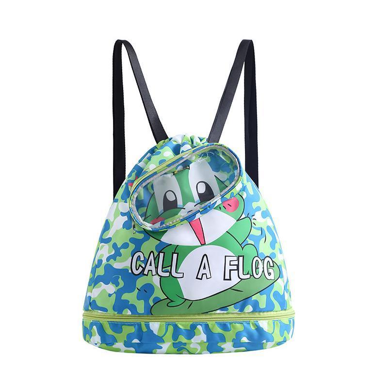 Waterproof Swim Backpack Durable Storage Bag Beach Pool Outdoor Travel - Blue-Large (Double layer)