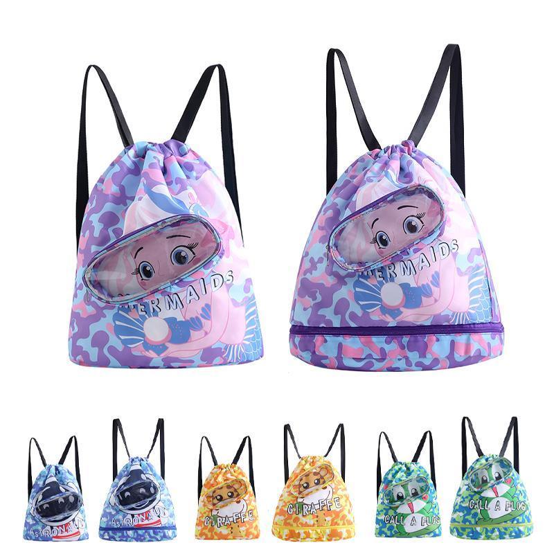 Waterproof Swim Backpack Durable Storage Bag Beach Pool Outdoor Travel - Yellow-Small (Single layer)