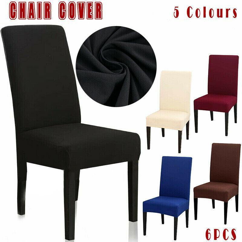 6X Stretch Chair Cover Seat Covers Spandex Washable Banquet Wedding Party Decora - Brown