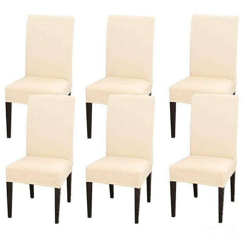 6X Stretch Chair Cover Seat Covers Spandex Washable Banquet Wedding Party Decora - Beige