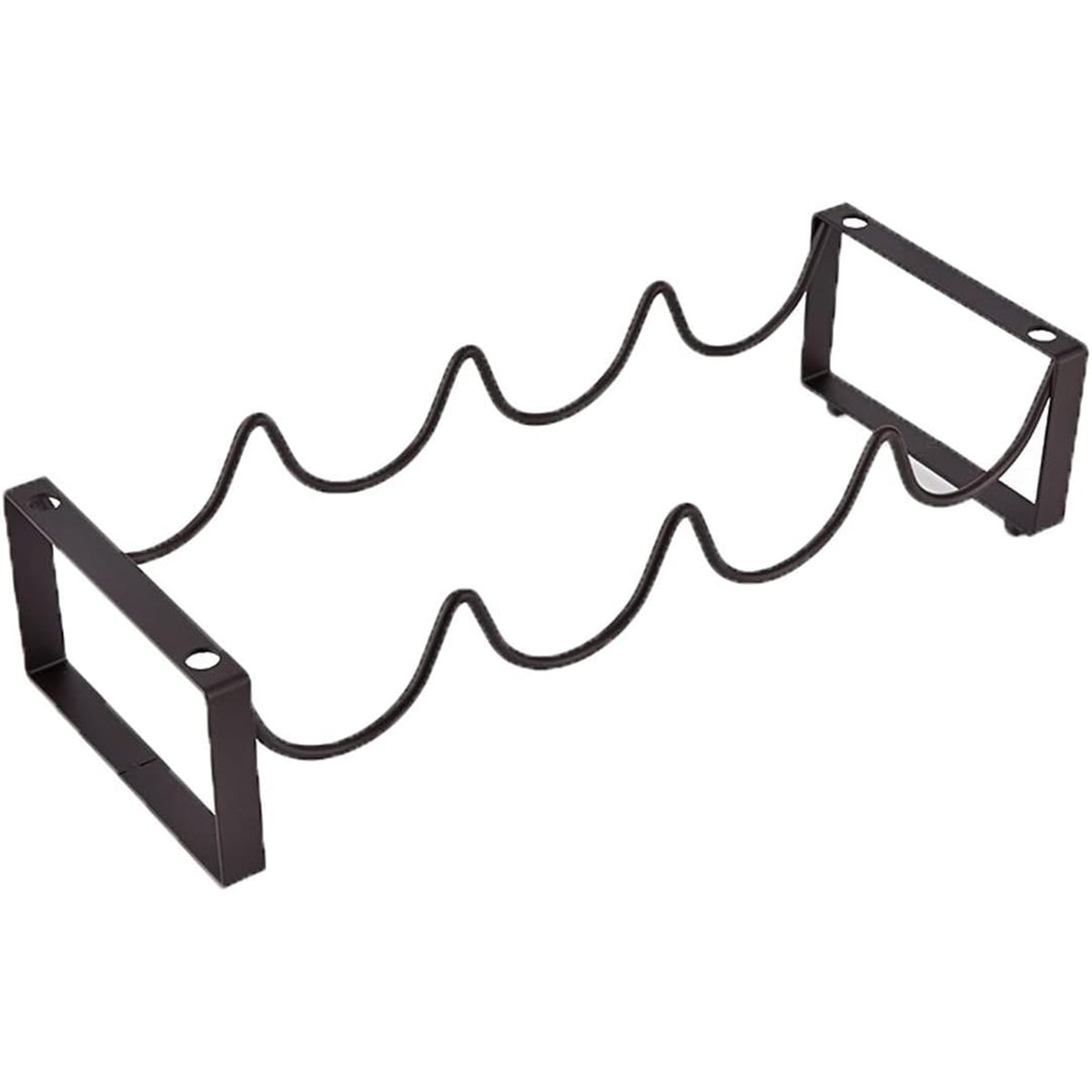 Iron Wine Rack Bottle Holder Metal Display Stand Tabletop Decorative Storage - Brown