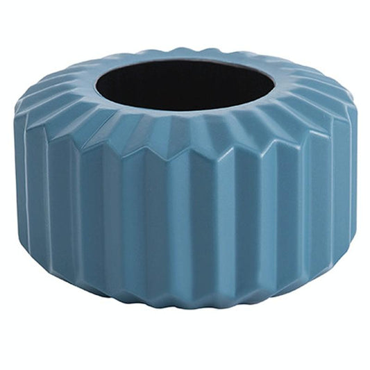 Versatile Vase for Wet and Dry Flowers - Glazed Decorative Pot - Sea Blue