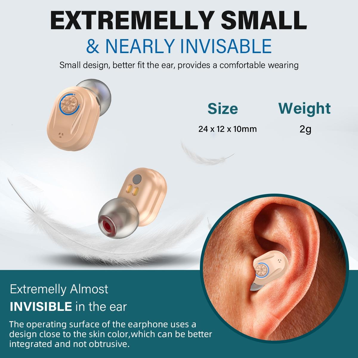 Wireless Tws Hearing Aid Amplifier Red / Blue