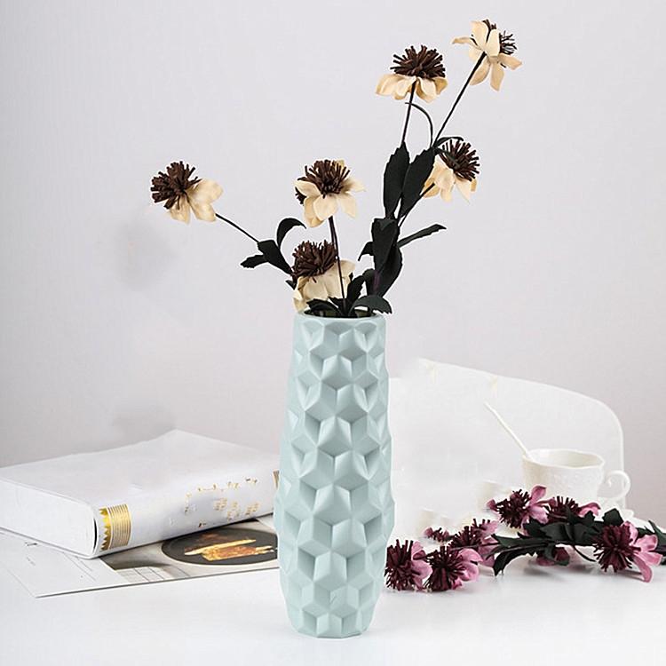 Creative Diamond-shaped Vase for Dry and Wet Flower Arrangements - Milk White