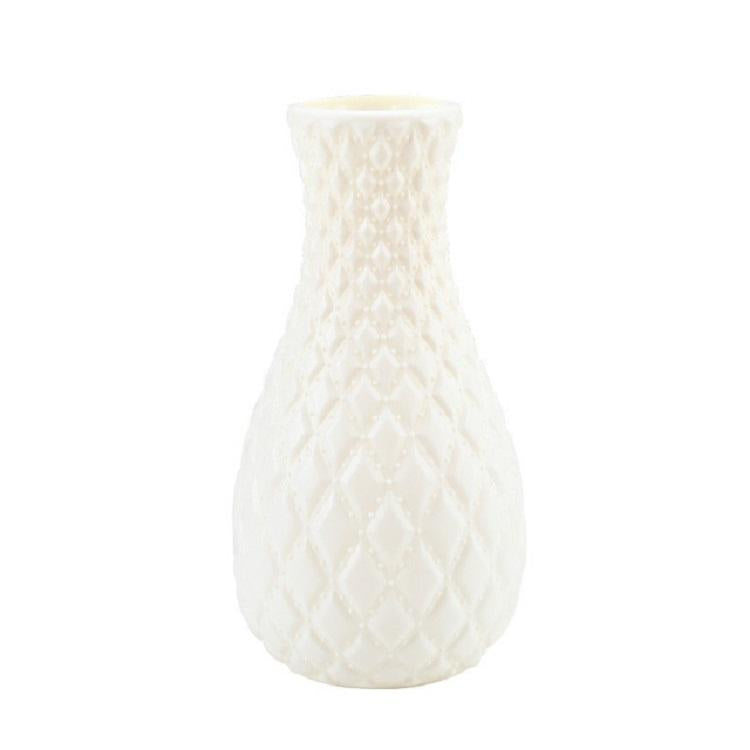 Hydroponic Plastic Vase for Dry and Wet Flower Arrangements - Desktop Furnishings - Milk White